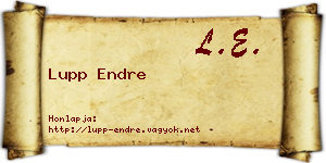 Lupp Endre névjegykártya